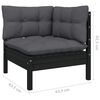 vidaXL 11 pcs conjunto lounge de jardim c/ almofad&otilde;es pinho preto