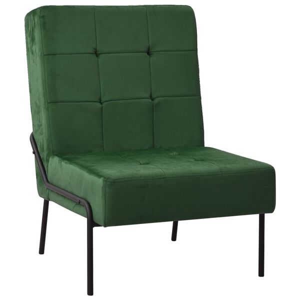 vidaXL Cadeira de descanso 65x79x87 cm veludo verde-escuro