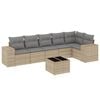 vidaXL 7 pcs conjunto de sof&aacute;s p/ jardim com almofad&otilde;es vime PE bege