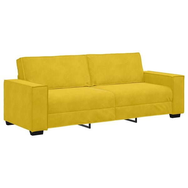 vidaXL Sof&aacute; de 3 lugares 220x78x84 cm veludo amarelo