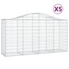 vidaXL Cestos gabi&atilde;o arqueados 5pcs 200x50x100/120cm ferro galvanizado
