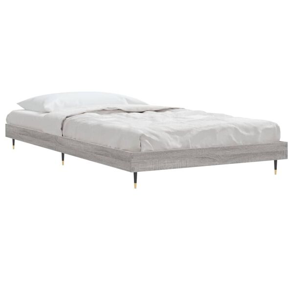vidaXL Estrutura cama 100x200 cm derivados de madeira cinzento sonoma