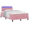 vidaXL Cama Box Spring LED com colch&atilde;o Rosa 120 x 200 cm Veludo