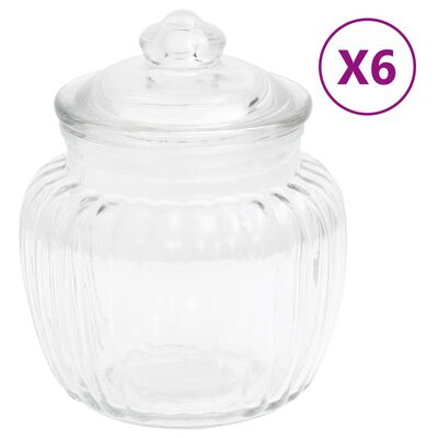 vidaXL Frascos de vidro 6 pcs 500 ml
