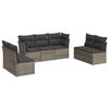 vidaXL 7 pcs conjunto sof&aacute;s p/ jardim c/ almofad&otilde;es vime PE cinzento