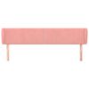 vidaXL Cabeceira de cama c/ abas veludo 163x23x78/88 cm rosa