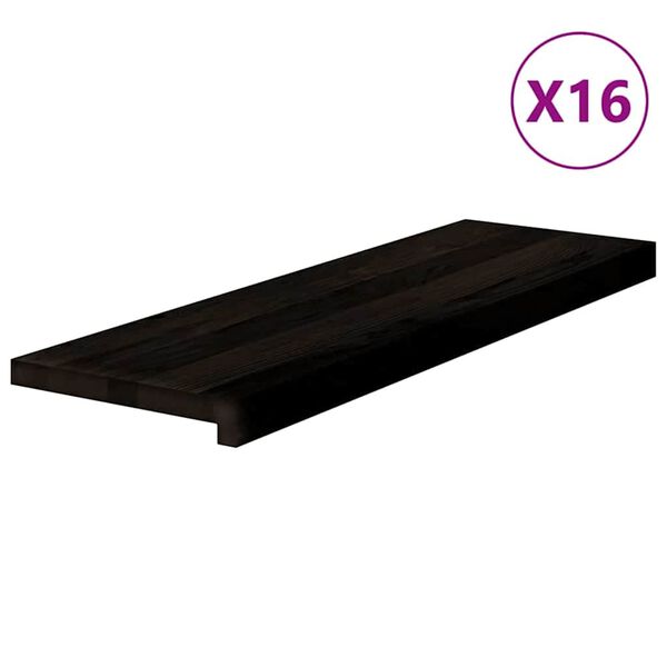 vidaXL Tapetes de escada 16 pcs 80x30x2 cm carvalho castanho-escuro