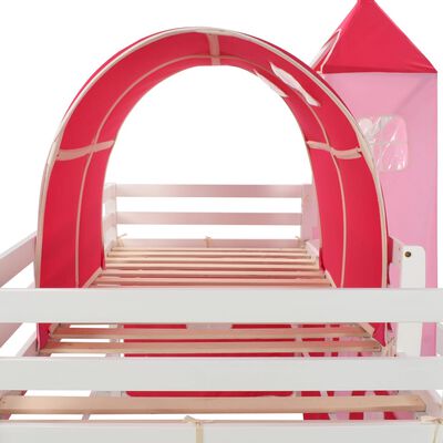 vidaXL Estrutura cama infantil c/ escorrega e escada pinho 208x230cm