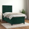 vidaXL Cama com molas/colch&atilde;o 90x200 cm veludo verde-escuro