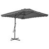 vidaXL Guarda-sol de exterior com poste em a&ccedil;o 250x250 cm antracite
