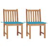 vidaXL Cadeiras de jardim c/ almofad&otilde;es 2 pcs teca maci&ccedil;a