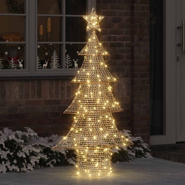 vidaXL &Aacute;rvore de Natal com 160 LEDs Branco quente 151 cm PET