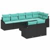 vidaXL Conjunto de Sof&aacute;s 9 unid. Preto vime PE