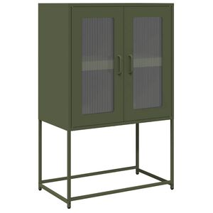 vidaXL Aparador alto 68x39x107 cm a&ccedil;o verde azeitona