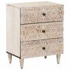 vidaXL Gabinete de Cama Branco 50 x 33 x 60 cm Madeira de manga maci&ccedil;a