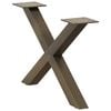 vidaXL P&eacute;s para mesa de centro em formato de X, 2 pe&ccedil;as, a&ccedil;o natural, 60x(30-31) cm, a&ccedil;o