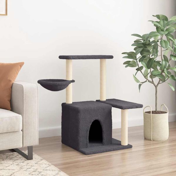 vidaXL &Aacute;rvore p/ gatos c/ postes arranhadores sisal 83 cm cinza-escuro