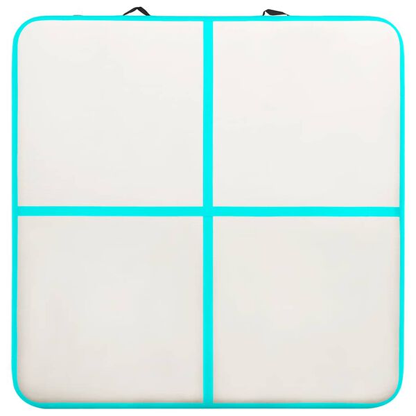 vidaXL Colch&atilde;o de gin&aacute;stica insufl&aacute;vel c/ bomba 200x200x20cm PVC verde