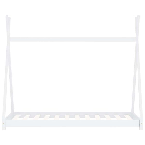 vidaXL Estrutura de cama para crianças 90x200 cm pinho maciço branco