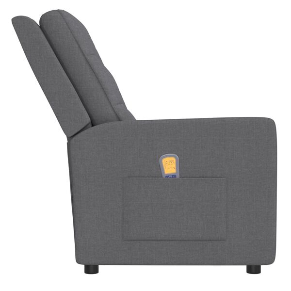 vidaXL Sof&aacute; de massagens reclin&aacute;vel 4 lugares tecido cinzento-claro