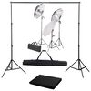 vidaXL Kit de est&uacute;dio fotogr&aacute;fico com conjunto de ilumina&ccedil;&atilde;o e fundo