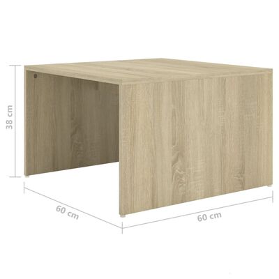 vidaXL 3 pcs conjunto de mesas de centro 60x60x38 cm carvalho sonoma
