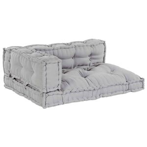 vidaXL Travesseiro para Sof&aacute; Pallet 3 unid. Tecido Cinzento