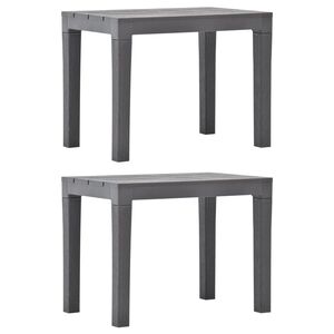 vidaXL Bancos de jardim 2 pcs pl&aacute;stico mocca