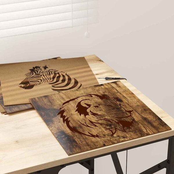 vidaXL Pain&eacute;is de Decora&ccedil;&atilde;o 50 pcs Carvalho Defumado 30 x 30 x 0,27 cm