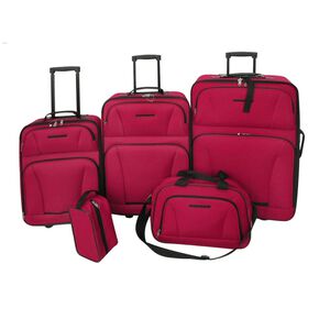 vidaXL Conjunto malas de viagem 5 pcs vermelho