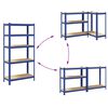 VidaXL 5-Layer Storage Shelf Blue Steel&Madeira de engenharia
