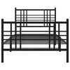 vidaXL Estrutura de cama com cabeceira e p&eacute;s 90x190 cm metal preto