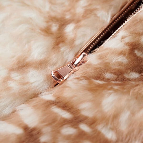 Casaco para crian&ccedil;as pelo sint&eacute;tico cor conhaque 92