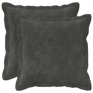 vidaXL Almofada HOUTEN 2 unid. Antracite Fleece de microfibra