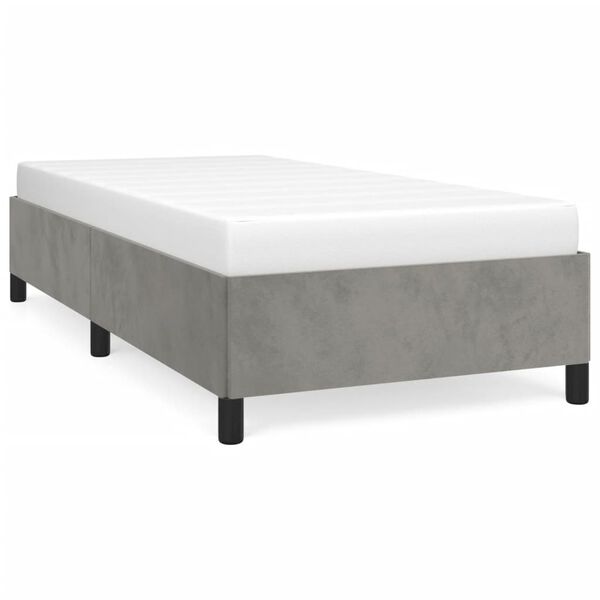 vidaXL Estrutura de cama sem colch&atilde;o 80x200 cm veludo cinzento-claro