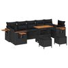 vidaXL Conjunto de Sof&aacute; de Jardim 10 unid. Preto vime PE