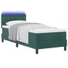 vidaXL Cama Box Spring LED com colch&atilde;o Verde Escuro 80 x 200 cm Veludo