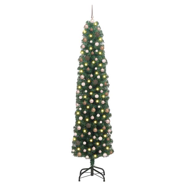 vidaXL &Aacute;rvore de Natal Artificial Verde 210 cm PVC e A&ccedil;o e Pl&aacute;stico