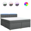 vidaXL Cama com molas/colch&atilde;o 180x200 cm tecido cinzento-escuro