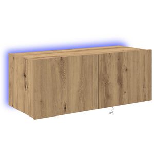 vidaXL Arm&aacute;rio de TV de Parede Carvalho Artesanal 80 x 35 x 31 cm