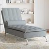vidaXL Chaise lounge de massagem com rolo tecido cinzento-claro