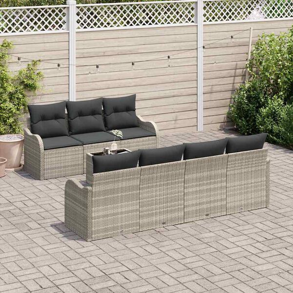 vidaXL Conjunto de Sofá de Jardim Cinzento-claro 55 x 55 x 37 cm
