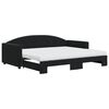 vidaXL Sof&aacute;-cama com gavet&atilde;o e colch&otilde;es 90x190 cm veludo preto