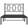 vidaXL Estrutura de cama com cabeceira 100x190 cm metal preto