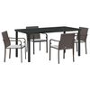 vidaXL Conjunto de Jantar para Jardim 5 unid. Marrom e Preto