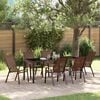 vidaXL Conjunto de Jantar para Jardim 7 pcs Marrom e Preto