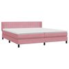 vidaXL Cama com molas colch&atilde;o 200x210 cm veludo rosa