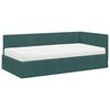 vidaXL Estrutura de Cama de Canto com Colch&atilde;o 2 pcs Verde Veludo