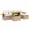 vidaXL 6 pcs conjunto de sof&aacute;s p/ jardim com almofad&otilde;es vime PE bege