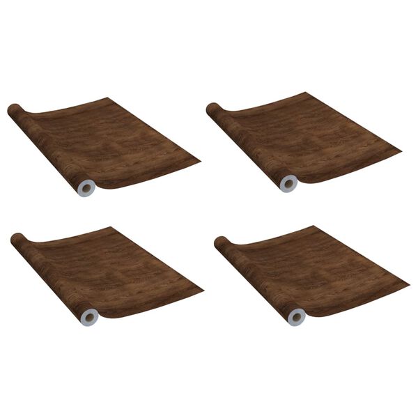 vidaXL Autocolante para porta 4 pcs 210x90 cm PVC cor carvalho escuro